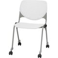 Kfi KFI Stack Chair with Casters and Perforated Back -  Plastic Seat - White - KOOL Series CS2300-P15